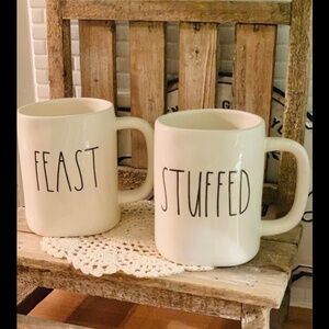 Rae Dunn Set of 2 Feast & Stuffed Mugs